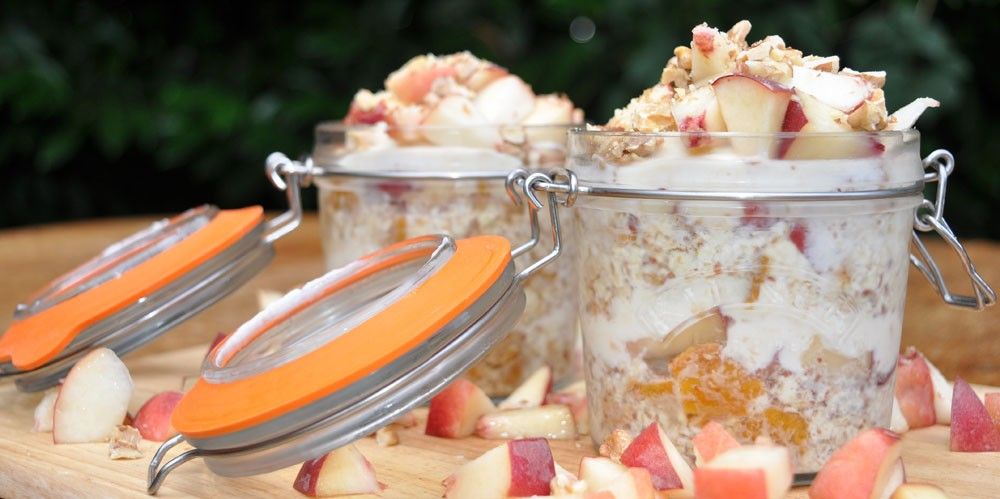 Peach Cobbler Overnight Oats