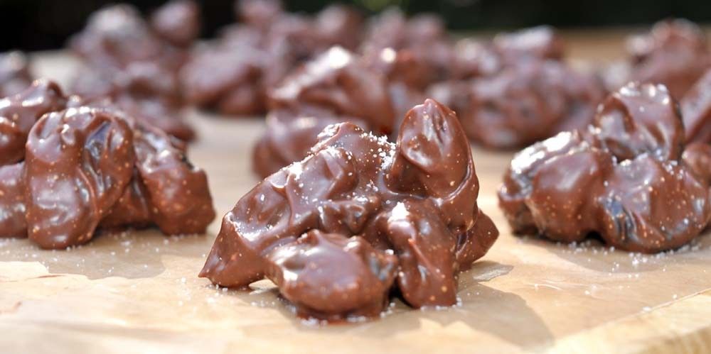 Salted Coconut Milk Chocolate Raisin Clusters