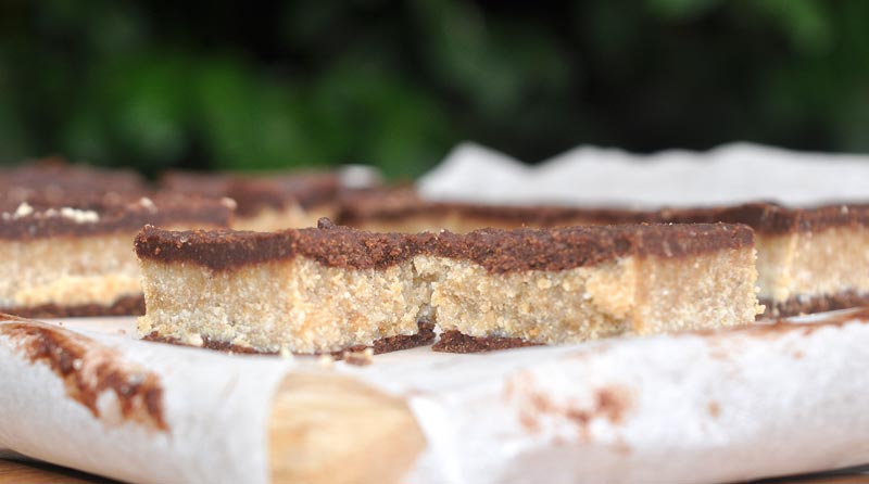 Coconut Cookie Dough Chocolate Slice