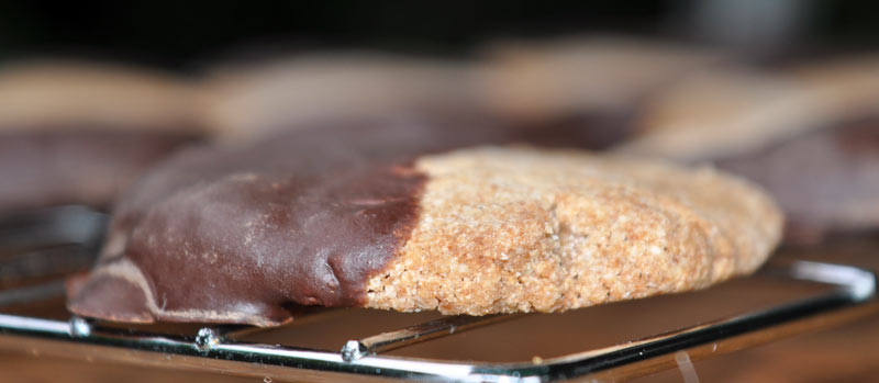 chocolate dipped coffee shortbread