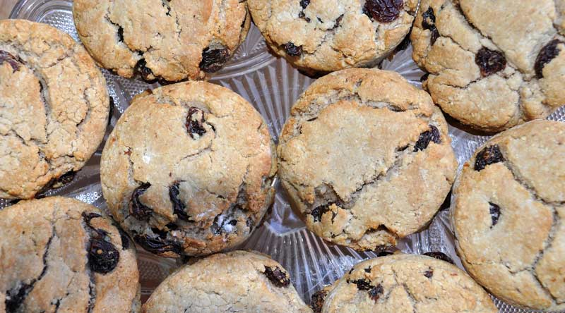 Raisin Scones With Strawberry Jam