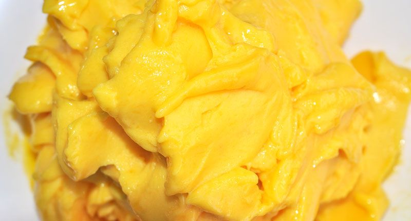 One Ingredient Mango Sorbet with Mango Coulis